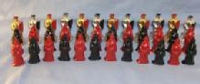Colorful Lead Ladies And Knights Figurines 36 Pieces.