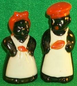 Ceramic Mammy And Chef Salt & Pepper Set