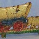 Cast Iron Oxen Pulled Coverd Wagon. Electric Lamp.