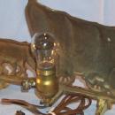 Cast Iron Oxen Pulled Coverd Wagon. Electric Lamp.