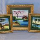 Ceramic Hand Painted Tile Wall Plaques in Frames