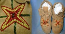 old vintage PLAINS Indian Beaded Moccasins - Antique American