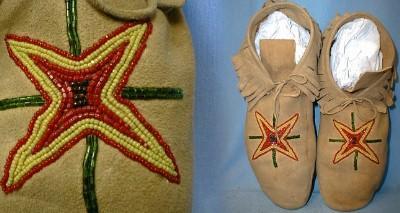 old vintage PLAINS Indian Beaded Moccasins - Antique American