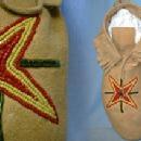 old vintage PLAINS Indian Beaded Moccasins - Antique American