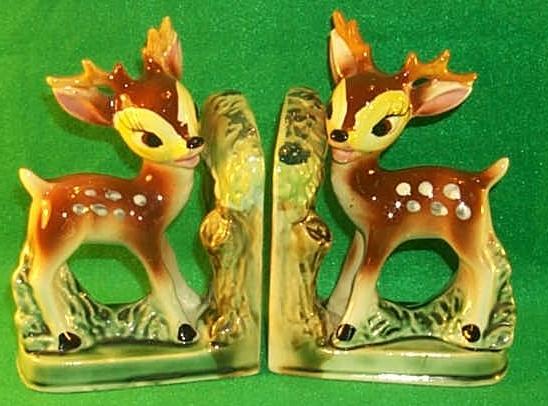 BAMBI Figural Porcelain Bookends