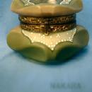 CF Monroe NAKARA Bishops Hat Covered Box Wavecrest Wave Crest - Victorian Antique Art Glass