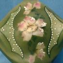 CF Monroe NAKARA Bishops Hat Covered Box Wavecrest Wave Crest - Victorian Antique Art Glass