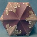CF Monroe NAKARA Art Glass Box Rich Raspberry Color Wave Crest - Covered Victorian Art Glass Dresser Box