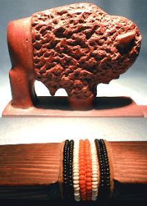 carved Native American Indian Catinite Effigy BUFFALO - Vintage Ethnographic
