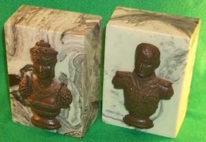 Heavy Marble Bookends of Famous Characters NAPOLEON & JOSEPHINE - Misc