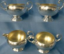 antique Silver Plate Sugar Bowl & Creamer - Bristel Silver Company