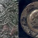 old Equestrian Hunt Scene Plate Horses & Dogs - Pressed Glass