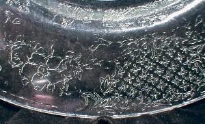 old Equestrian Hunt Scene Plate Horses & Dogs - Pressed Glass
