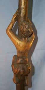 Wooden Hand Carved Pole NATIVE CLIMBING POLE - Ethnographic Woodenware