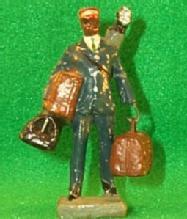 Black Memorabilia - Hand Painted Composition Miniature PORTER Male Figurine - Porcelain