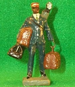 Black Memorabilia - Hand Painted Composition Miniature PORTER Male Figurine - Porcelain