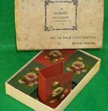 Match Covers, Miscellaneous, Collectible, Set O Four Hand Painted, in a Box.