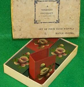 Match Covers, Miscellaneous, Collectible, Set O Four Hand Painted, in a Box.