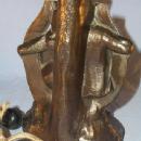 Art Nouveau Sterling Cut Inkwell - Glass