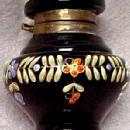 Black Amethyst Enameled Inkwell Ink Well - Glass