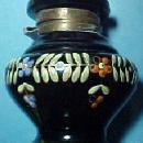 Black Amethyst Enameled Inkwell Ink Well - Glass