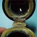 Black Amethyst Enameled Inkwell Ink Well - Glass