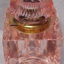 Brilliant Pink CUT GLASS Ink Well - Glass
