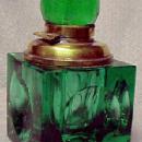Green Cut Stevens & Williams Ink Well - Glass