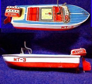 Tin Lithograph Speedboat - Toys Collectibles
