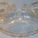 Crystal Depression Glass Console Set Candlesticks & Bowl