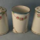 Nippon Hand Painted Porcelain Condiment Set to include - Salt & Pepper & Toothpick Holder