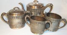 Collectible, Rogers, Smith & Co. Silver Plated (4) Piece Tea Set