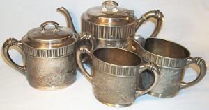 Collectible, Rogers, Smith & Co. Silver Plated (4) Piece Tea Set