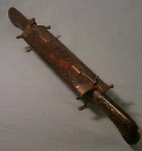 Brass Cutlery Holder - Miscarving Set In Wood &