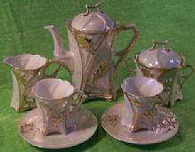 Seven Piece Porcelain Lustre Ware Tea Set