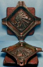 Tobacco Ashtray American Indian Pipestone & Bronzed Ashtray -