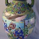 Unique Pottery Hand Painted Oriental Vase