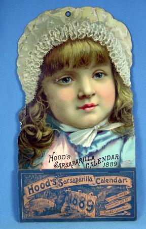 Hood's Sarsaparilla Calendar - 1889 Chromo Lithograph Paper Advertising