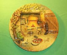 Bossons Hand Painted Chalkware Wall Plaque - Porcelain