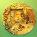 Bossons Hand Painted Chalkware Wall Plaque - Porcelain