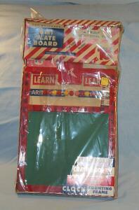 Toys Games (5 in one) Package.Clock, Chalk Board, Crayons, Eraser chalk