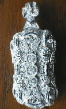Jewelry Platinum Diamond & Sapphire Brooch & Pendant - Estate Jewelry