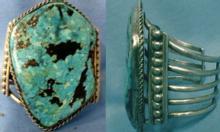 Navajo Indian Genuine Turquoise & Silver Cuff - Massive Vintage Ethnographic Jewelry