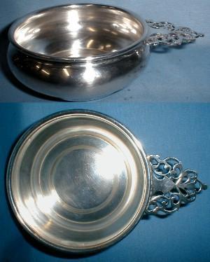 antique Silver Plate Handled Dish - Porringer 1899
