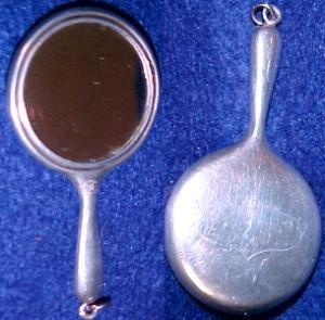 Sterling Chatelaine Mirror -Silver