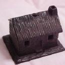 Old Cast Iron Log Cabin Bank - Toys