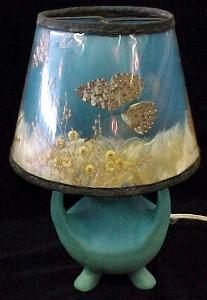 Unique Van Briggle Pottery Lamp with Original shade