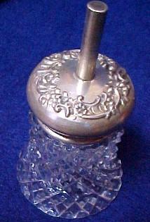 Cut Glass Glue Pot - Silver
