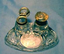 Bee Advertising Double Inkwell - Glass