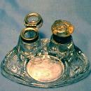 Bee Advertising Double Inkwell - Glass